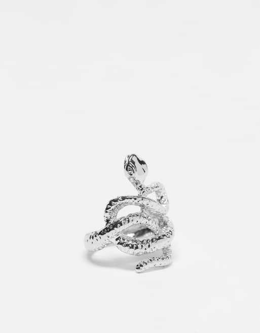 DesignB London - Anello a forma di serpente color argento