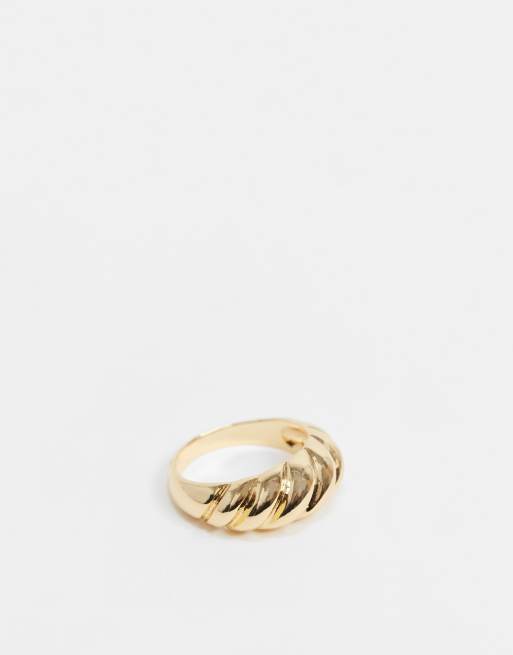 DesignB London - Anello con cupola spessa color oro