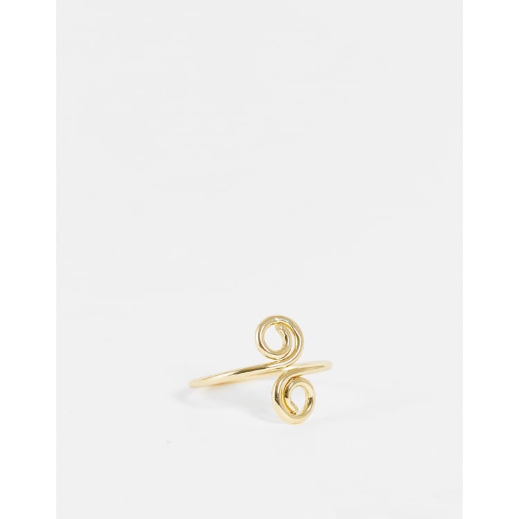 DesignB London Anello da piede dorato con design attorcigliato ASOS