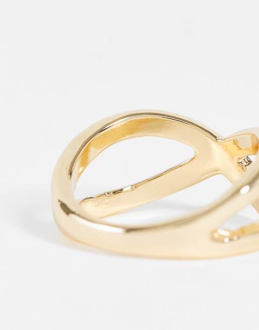 DesignB London - Anello intrecciato color oro, 2 di 4