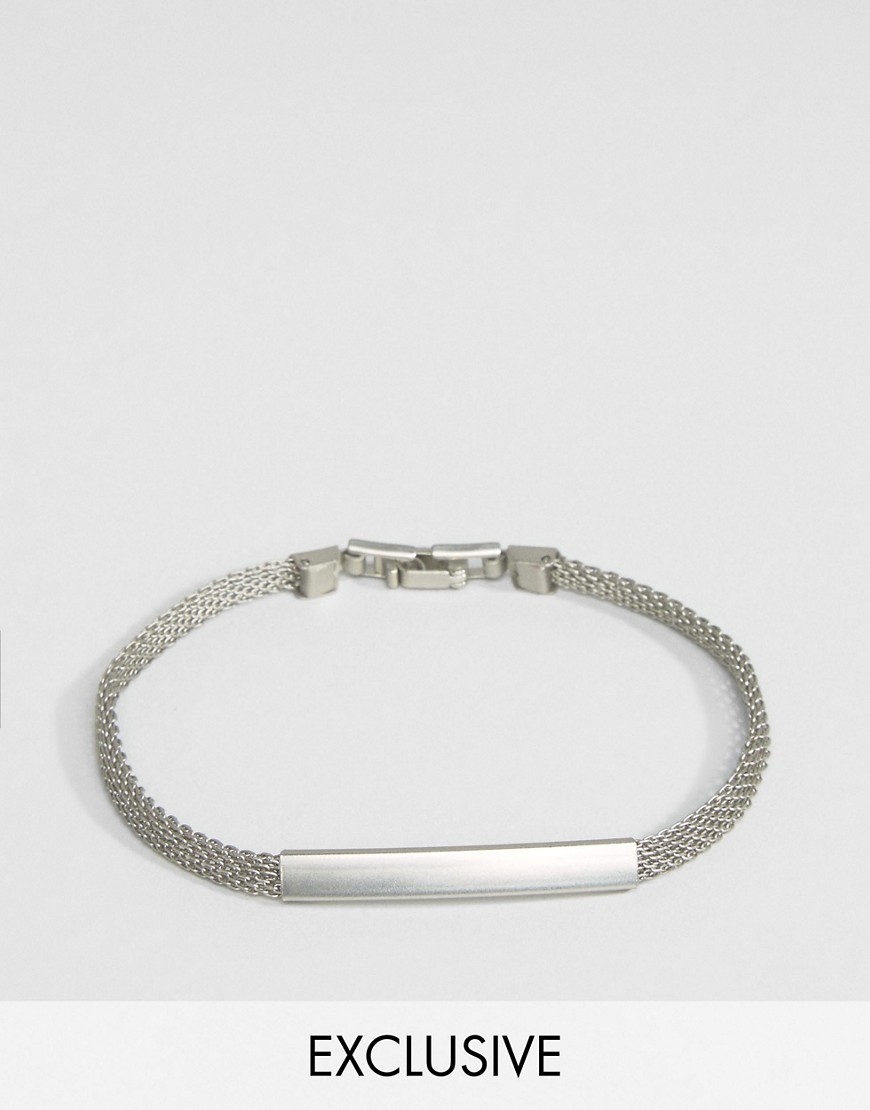 DesignB London - Armband met identiteitsplaatje in zilver