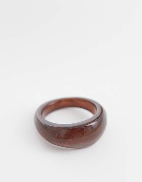 DesignB London - Bague en résine - Marron foncé - view 1