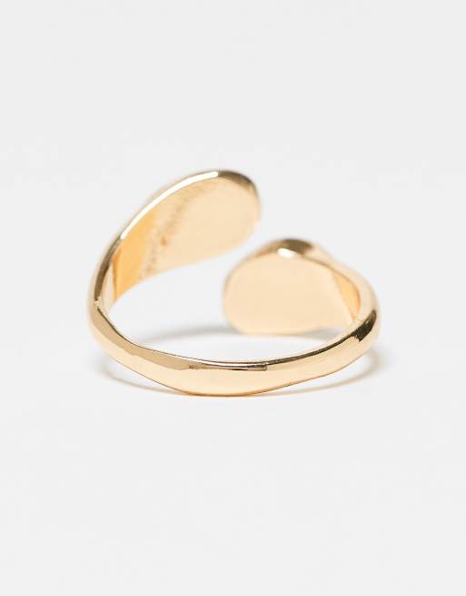 DesignB London - Bague enveloppante avec pierres d'ambre - Doré, 3 de 3