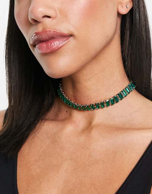 Baguette hot sale choker necklace