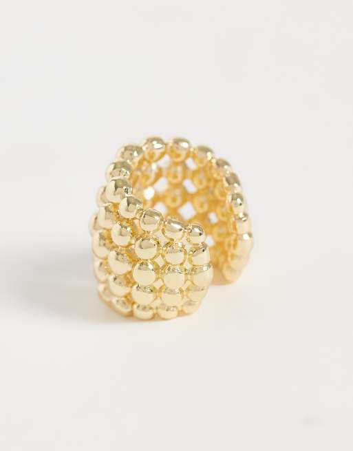 DesignB London ball-effect statement ear cuff in gold, 4 of 4