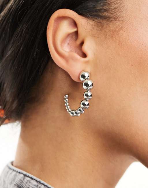 Half hoop clearance earrings with balls