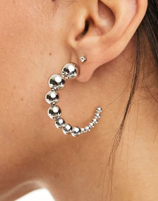 Half hoop clearance earrings with balls