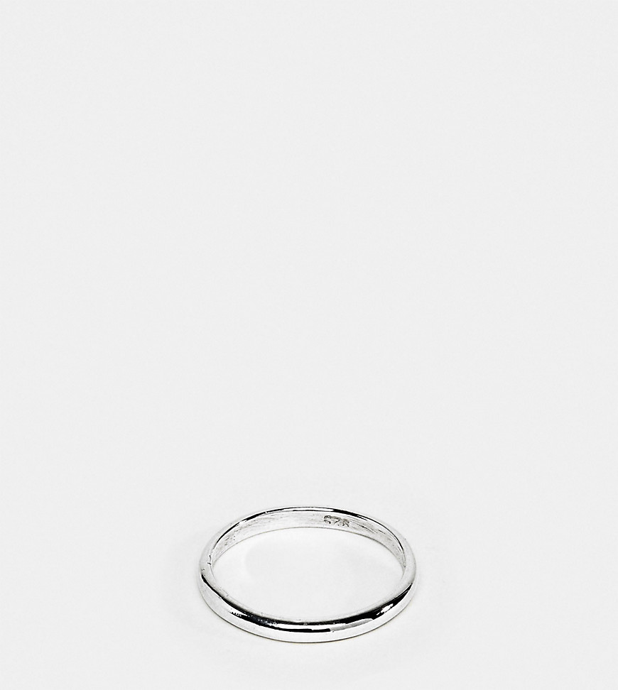 DesignB London band ring in sterling silver exclusive to ASOS