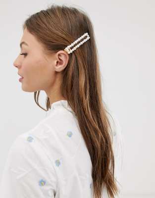 Rectangulaire Fausses Designb Avec Perles À LondonBarrette Cheveux sQrhtd