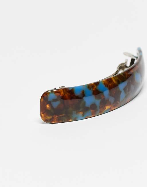 DesignB London barrette hair clip in blue tortoiseshell, 2 of 3