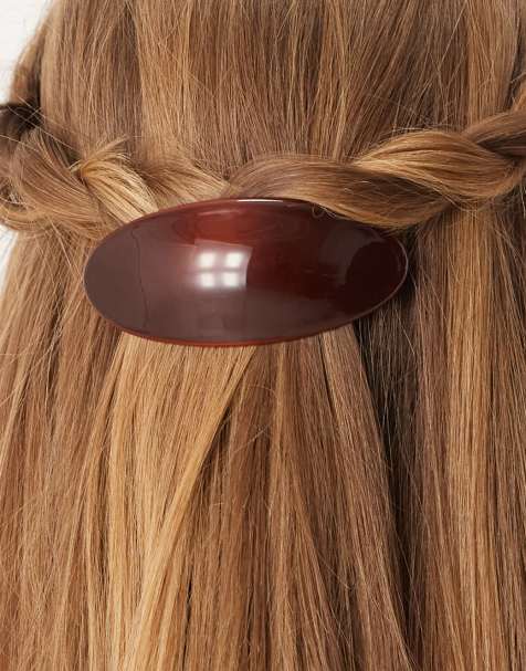 DesignB London barrette hair clip in burgundy - view 1