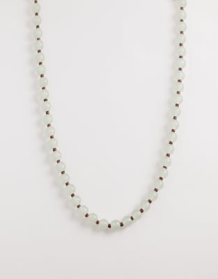Designb London Beaded Necklace In Metallic