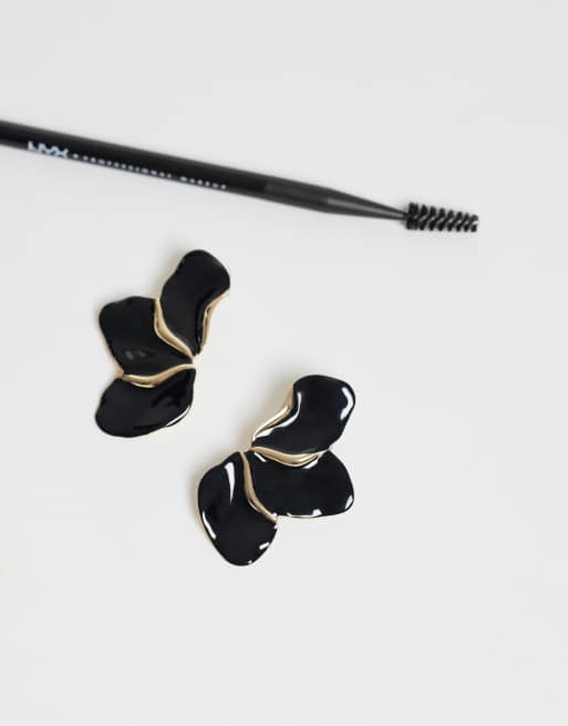 DesignB London black flower earrings, 5 of 5