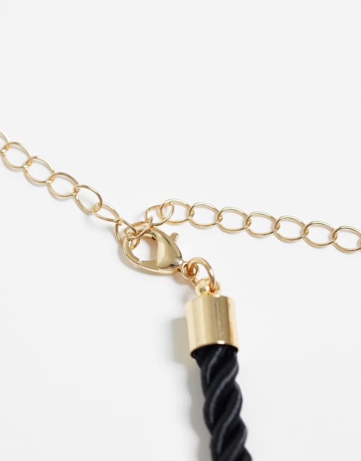 DesignB London black rope shell necklace, 3 of 4