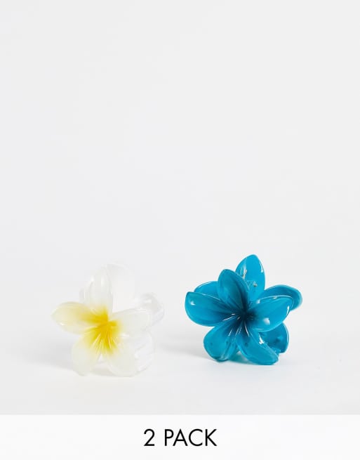 DesignB London – Blomformade hårklämmor, 2-pack