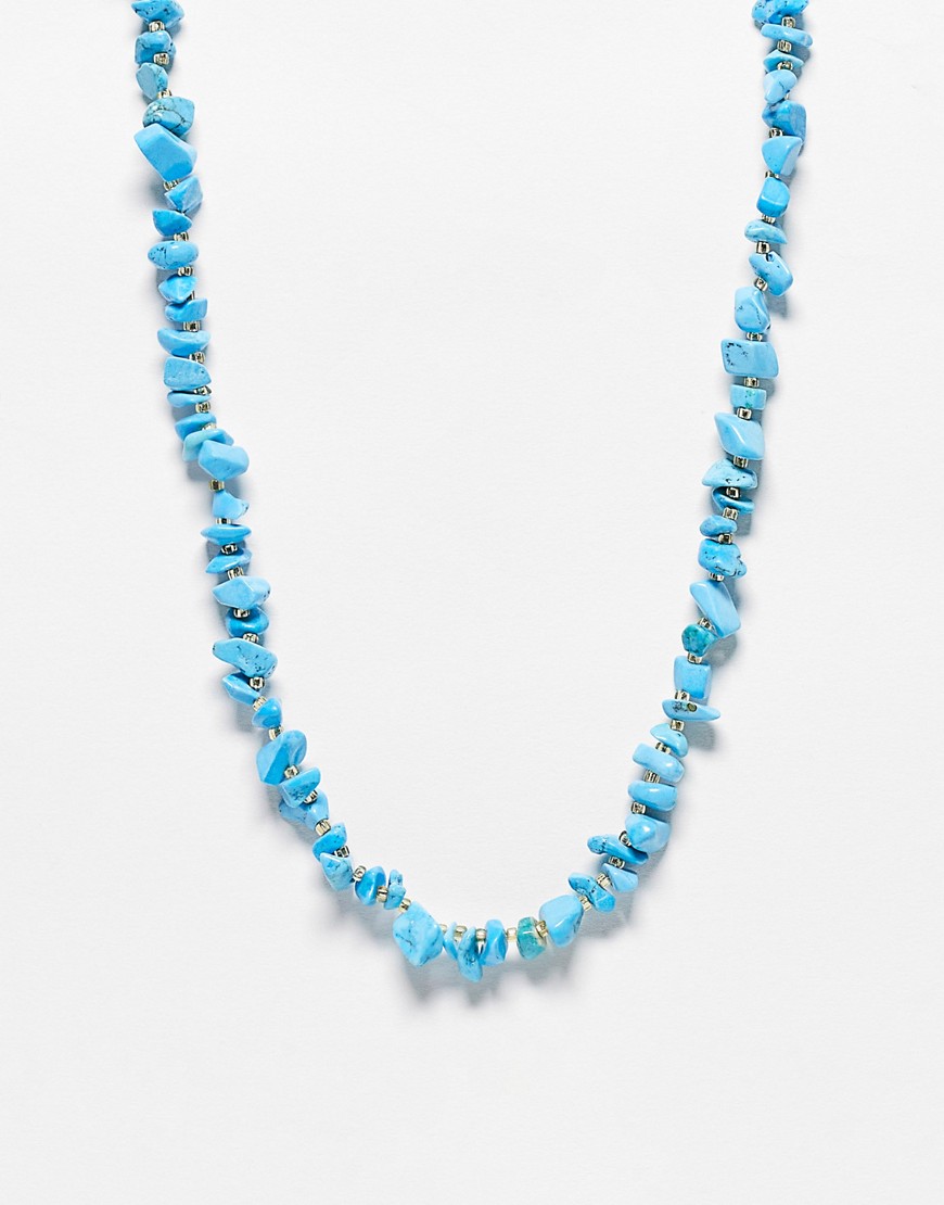 DesignB London blue natural stone chip necklace