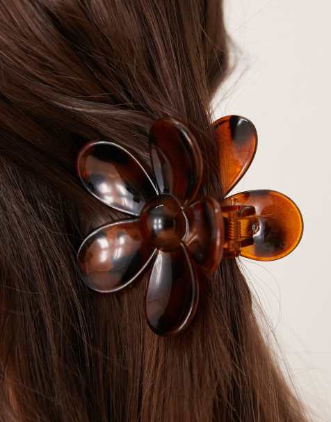 DesignB London – Blumenförmige Haarklammer in Schildpatt-Optik - view 1