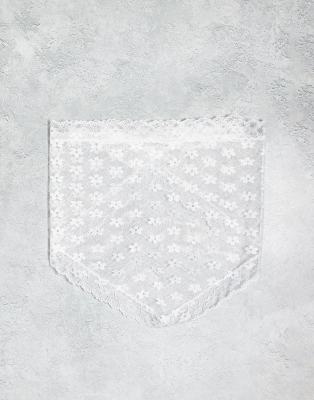 boho lace headscarf in white