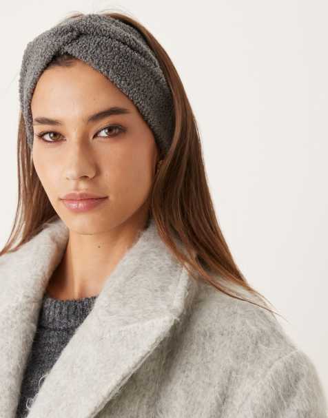 DesignB London boucle twist headband in dark grey - view 1