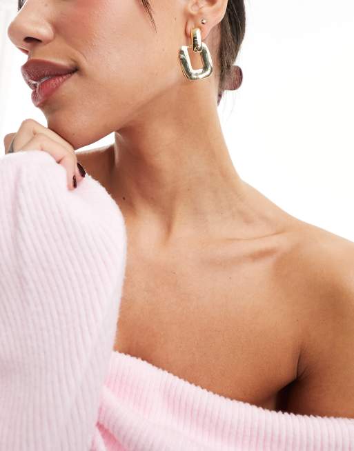 DesignB London - Boucles d'oreilles à pendant carré - Doré 