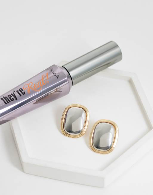DesignB London - Boucles d'oreilles boucliers en métaux variés, 2 de 4