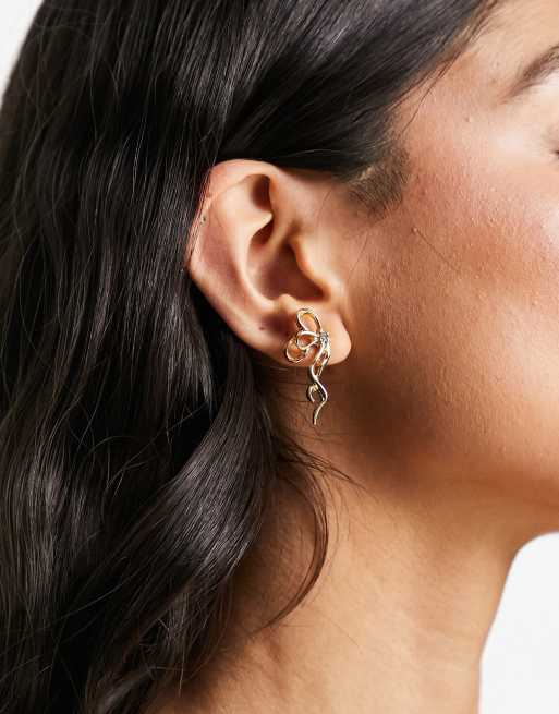 DesignB London - Boucles d'oreilles demi-nœud - Doré