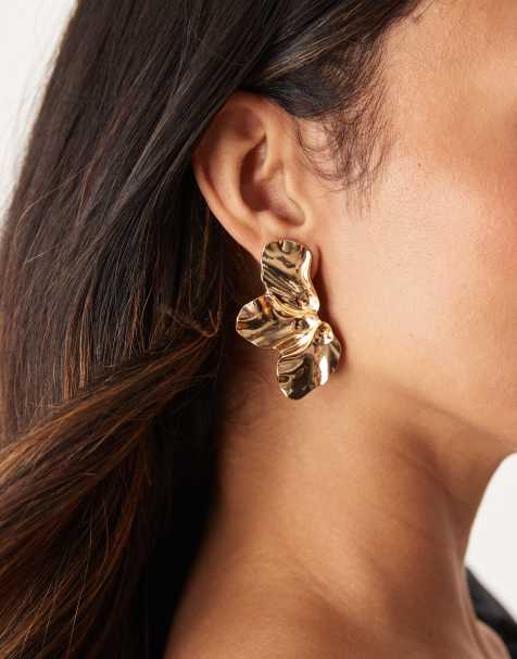 DesignB London - Boucles d'oreilles fleurs - Doré - view 1