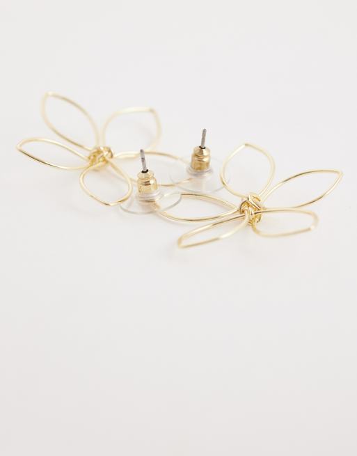 DesignB London - Boucles d'oreilles fleurs - Doré, 4 de 4