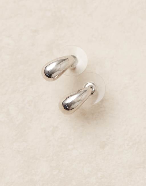 DesignB London - Boucles d'oreilles goutte d'eau - Argenté, 2 de 3
