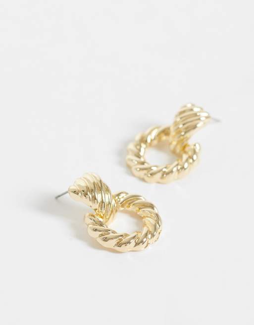DesignB London boucles d'oreilles pendantes style vintage dorées, 3 de 4
