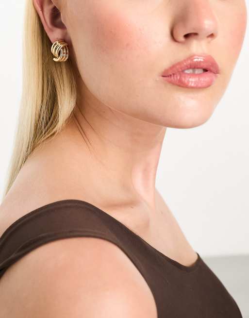 DesignB London - Boucles d'oreilles style années 80 - Doré, 4 de 4