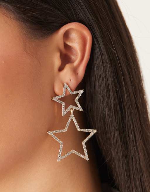 DesignB London - Boucles d'oreilles tendance à pendant étoile - Doré, 2 de 3