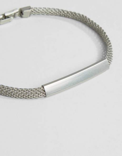 DesignB London - Bracciale a catena argento con piastrina, 2 di 4