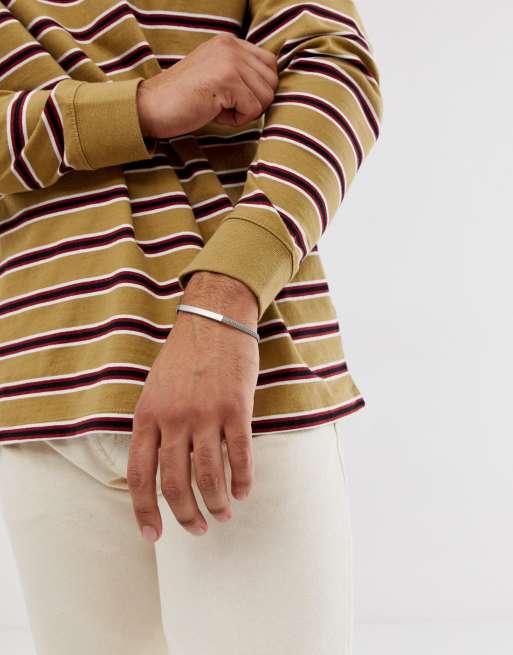 DesignB London - Bracciale a catena argento con piastrina, 3 di 4