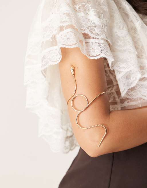 DesignB London - Bracciale a fascia color oro a serpente