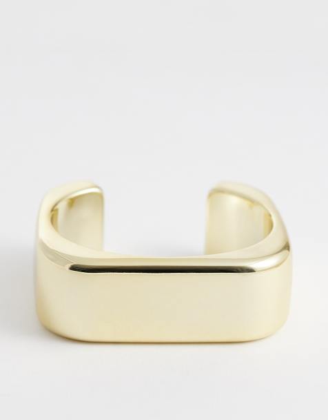 DesignB London - Bracciale rigido dorato aperto - view 1