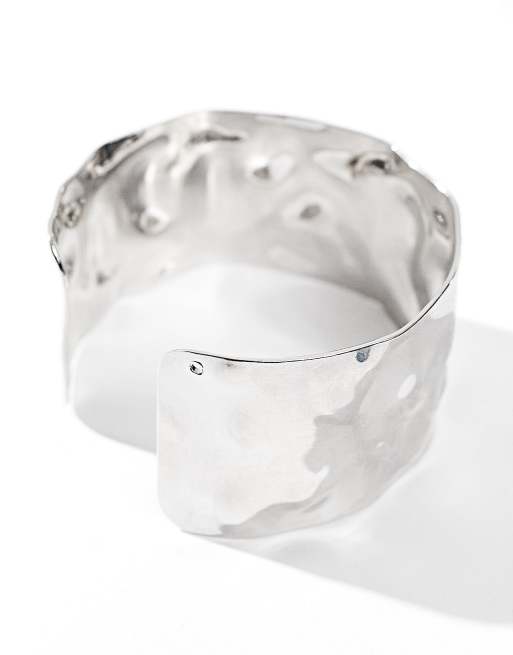 DesignB London - Bracelet chunky effet martelé - Argenté , 2 de 4