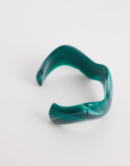 DesignB London - Bracelet jonc ondoyant en résine - Bleu sarcelle foncé, 2 de 3