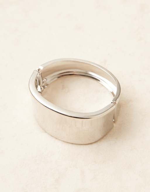 DesignB London - Bracelet rigide chunky en métal - Argenté, 3 de 3