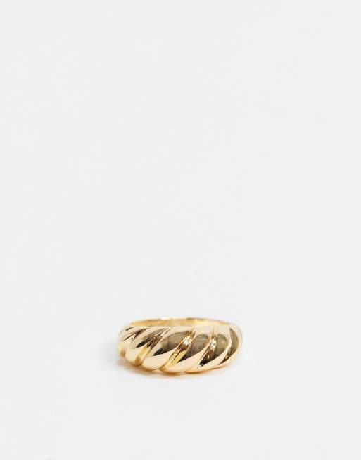 DesignB London - Brede koepelring in goud, 2 van 4