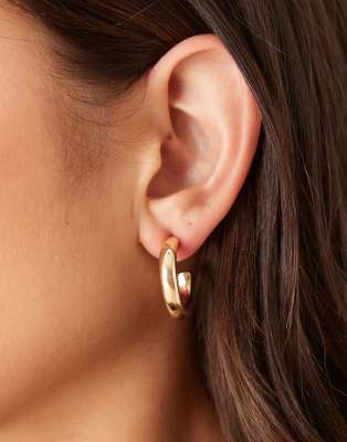 DesignB London - Breite Creolen in Goldoptik, 25 mm-Goldfarben