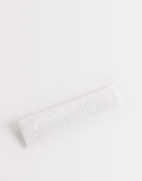 DesignB London broderie anglaise jersey headband in white - view 1