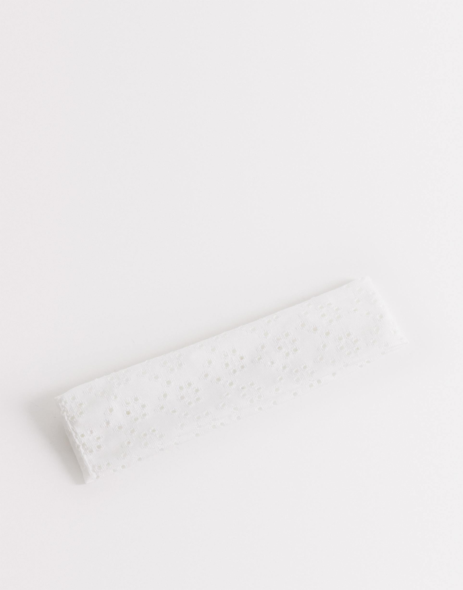 designb london broderie anglaise jersey headband in white