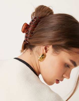 DesignB London brown marble hair claw clip