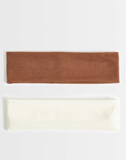 DesignB London – Brunt och gräddvitt hårband i jersey, 2-pack - view 1