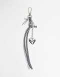[DesignB London] DesignB London bungee cord and heart bag charm in black and white polka dot No Size BLACK