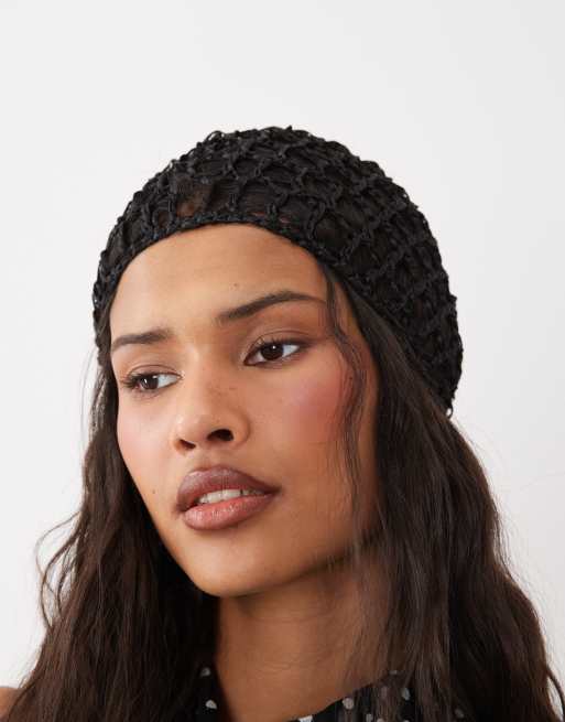 DesignB London cappello all'uncinetto nero, 2 di 3