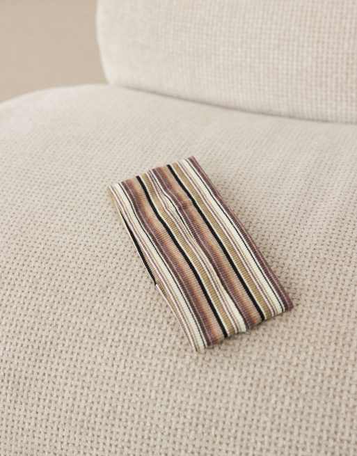 DesignB London - Cerchietto in jersey marrone a righe, 3 di 3