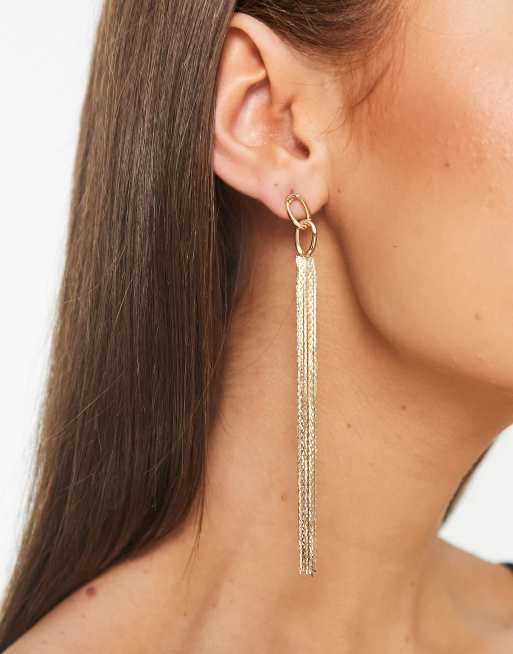 Designb London Chain And Drop Earrings In Gold Asos