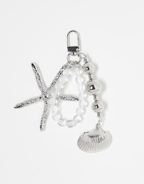 DesignB London - Charm per borse argentato con perline, stella marina e conchiglia - view 1